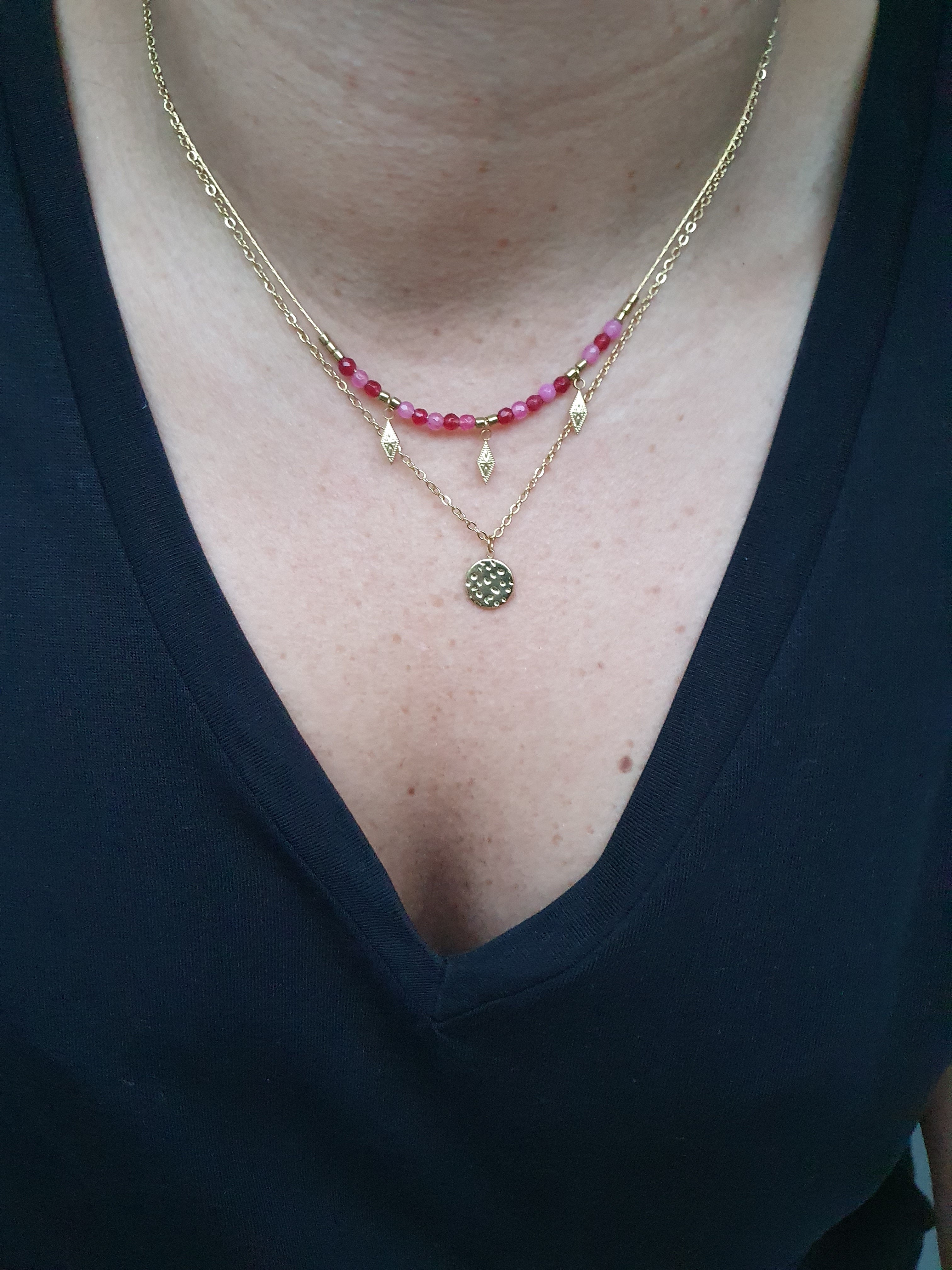 Collier Bella Agate Rose