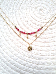 Collier Bella Agate Rose